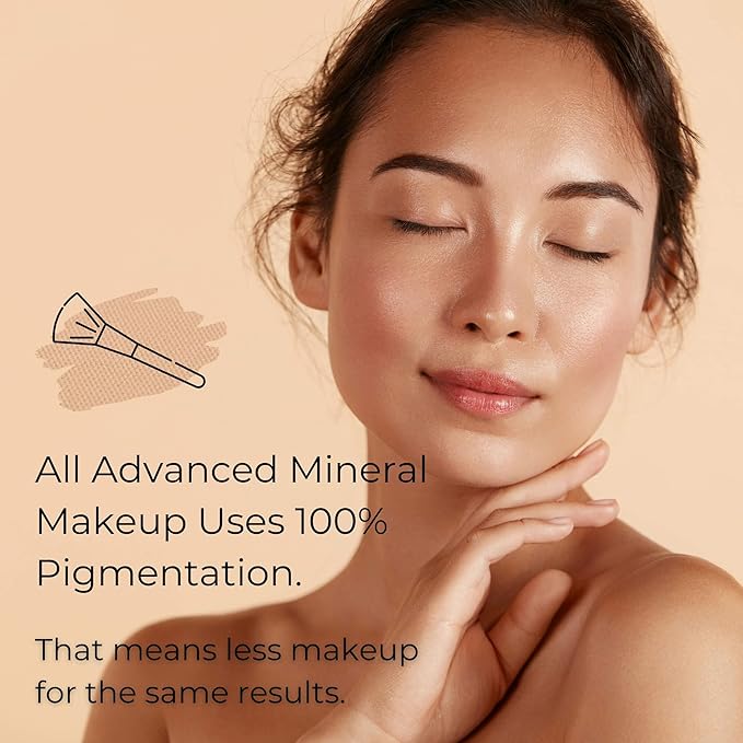 Advanced Mineral Makeup 4-in-1 Pressed Foundation Powder with Natural SPF, Concealer & Finishing for Medium to Full Coverage Foundation, Mineral-Based (Eva, 0.35 oz)