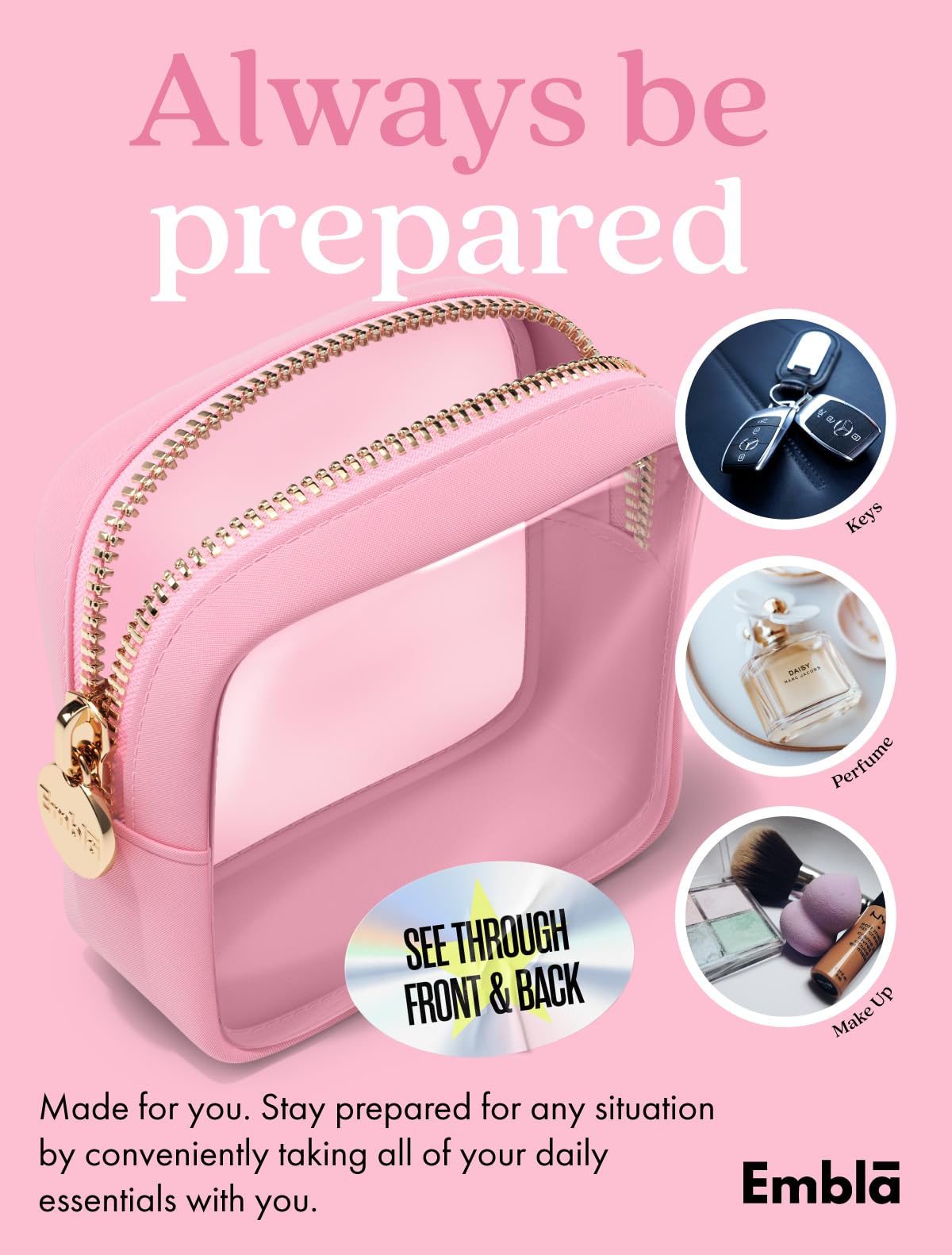 Makeup Bag for Women, Travel Cosmetic Organizer, Waterproof Toiletry Pouch
