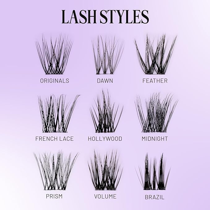 Lilac St Volume Lash Clusters for DIY Lash Extensions, Brazil, 10mm