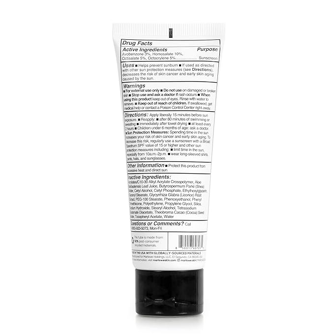 MARLOWE. Face Moisturizer with SPF 50, Daily Sunscreen Lotion, 3.4 oz