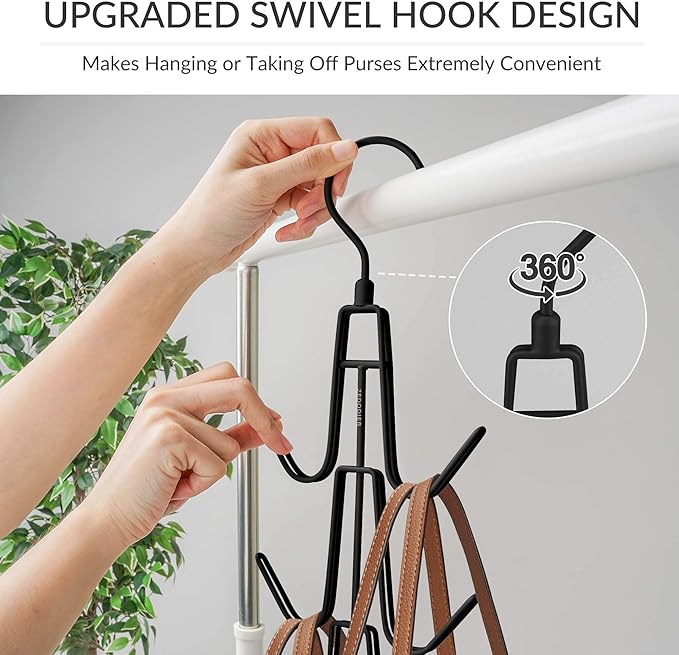 ZEDODIER Purse Hanger, Hanging Purse Organizer for Closet, Holds 6 Bags