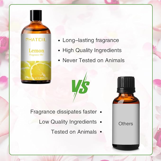 PHATOIL Lemon Fragrance Oil for Diffuser Aromatherapy 3.38FL.OZ