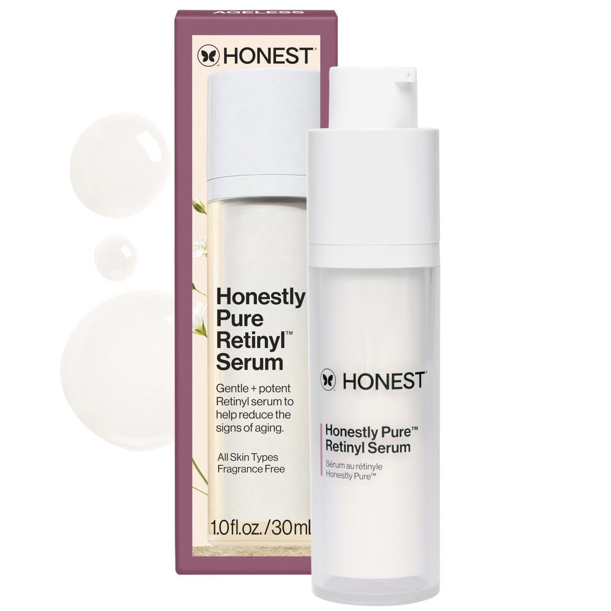 Honest Beauty Honestly Pure Nightly Retinyl Serum, Fragrance-Free, 1 fl oz