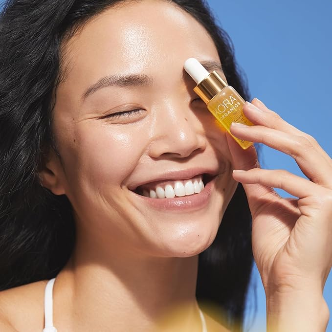 KORA Organics Noni Radiant Eye Oil with Rose Quartz Roller Ball Applicator, Under Eye Roller Serum That Helps Reduce Puffiness, Dark Circles & Wrinkles, Certified Organic, Cruelty Free, 0.34 fl oz