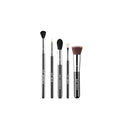 Sigma Beauty Most-Wanted Brush Set — Set of 5 Favorite Makeup Brushes for Foundation, Highlighter, Eyeshadow, Pencil Liner, and Blending (5 pcs)