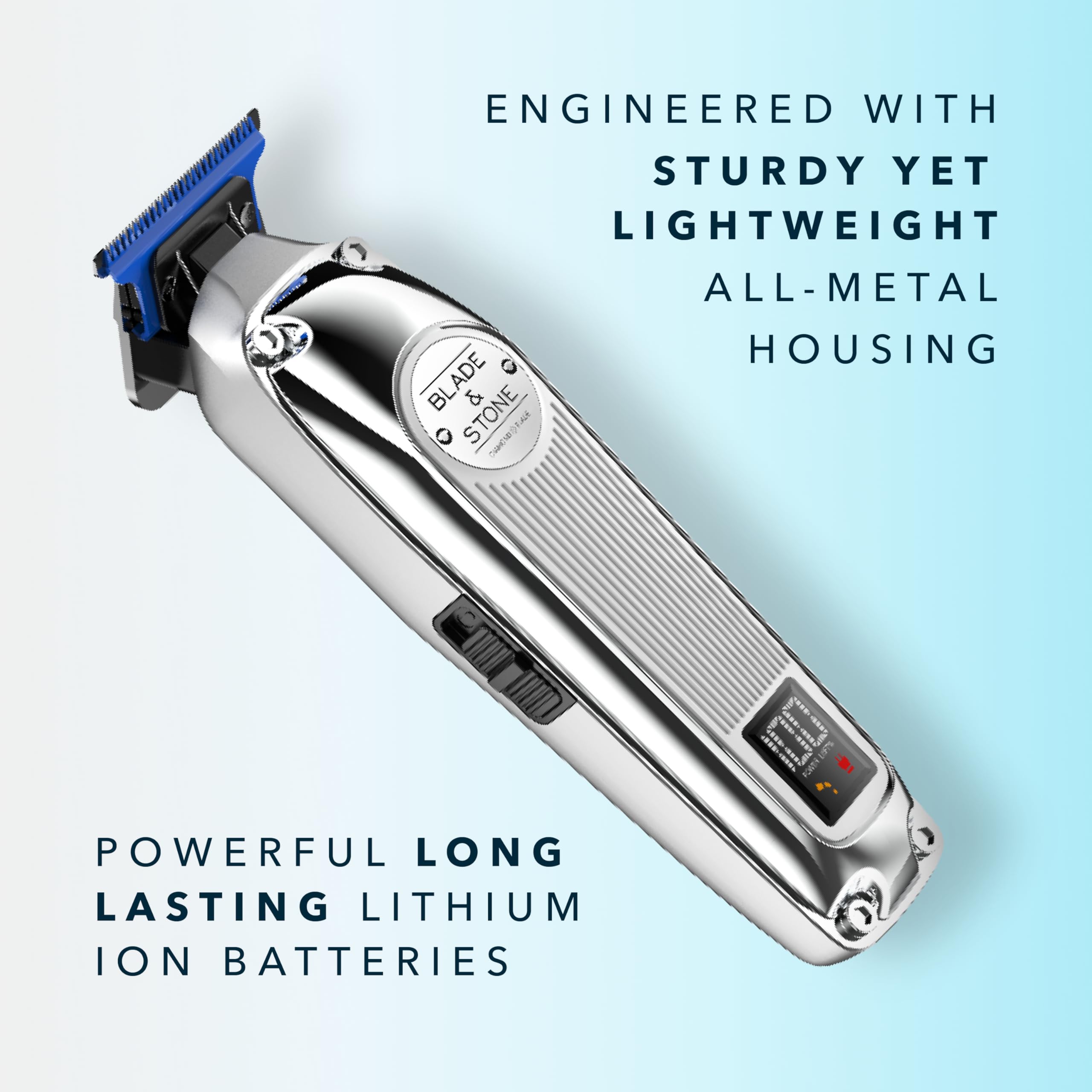 Blade & Stone Professional Hair Trimmer for Men PT301 | Diamond-S Blade | Micro-Gap Tech | 7200 RPM Durable Motor, All-Metal, Cordless Hair Trimmer - The Aviator
