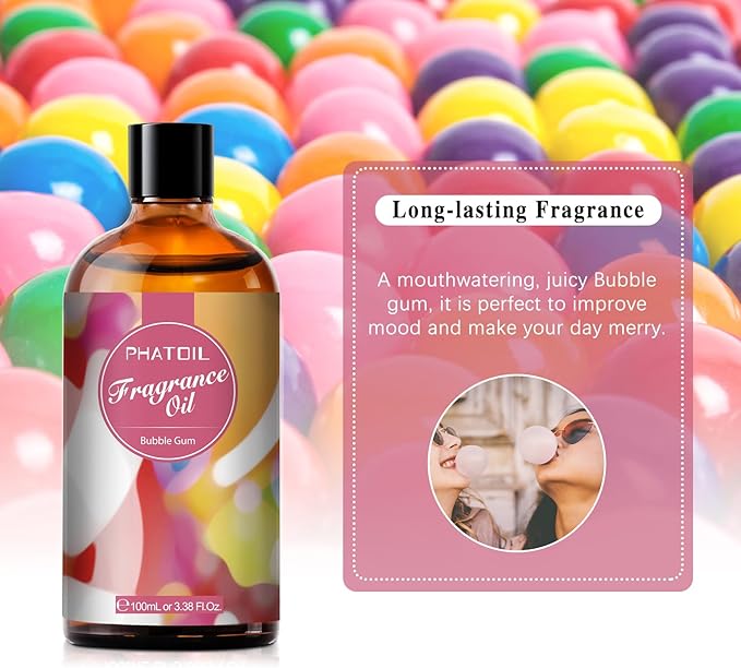 PHATOIL Bubble Gum Fragrance Oil for Diffuser Aromatherapy 3.38FL.OZ