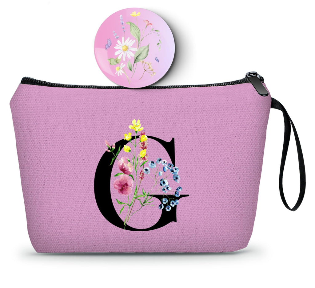 SEAMOON Maid of Honor Friendship Birthday Gifts for Women Her Aunt Sister Bridesmaid Coworkers Bride Personalized Makeup Cosmetic bag with Mirror Mothers Day Christmas Graduation G