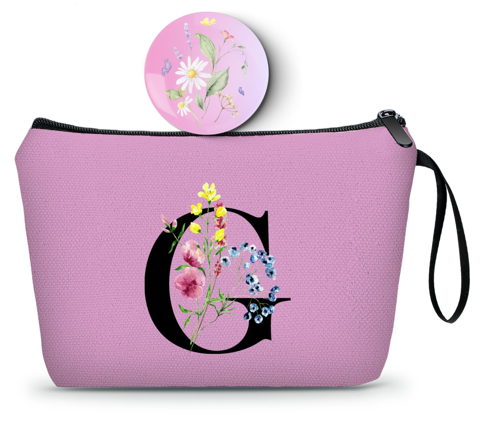 SEAMOON Maid of Honor Friendship Birthday Gifts for Women Her Aunt Sister Bridesmaid Coworkers Bride Personalized Makeup Cosmetic bag with Mirror Mothers Day Christmas Graduation G