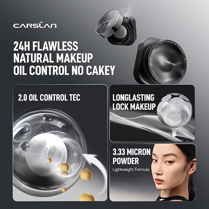 CARSLAN 2.0 Black Magnet Soft Focus Make Up Powder, Cool Version