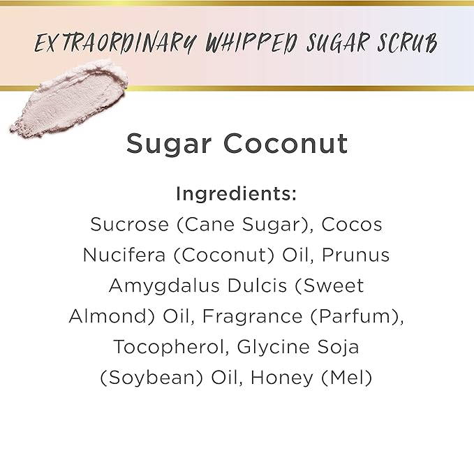 LALICIOUS Sugar Coconut Exfoliating & Moisturizing Body Scrub | Sugar & Coconut Oil | Pre-Shave Scrub for Ingrown Hairs & Razor Bumps | Gently Buffs & Smooths Sensitive Skin | No Parabens | Large 16oz