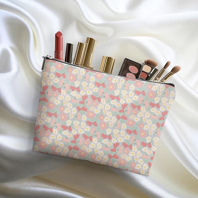 4 Packs Vintage Daisy Flowers Makeup Bag Friend Friendship Gifts for Women