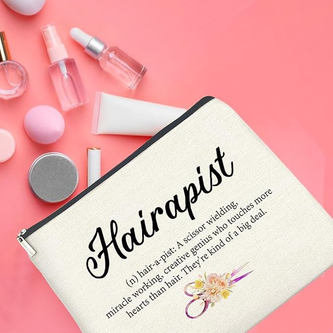 UPNEGE Hairstylist Makeup Bag Gifts for Hair Stylist Hairdresser Hairapist Cosmetic Bag Zipper Makeup Pouch