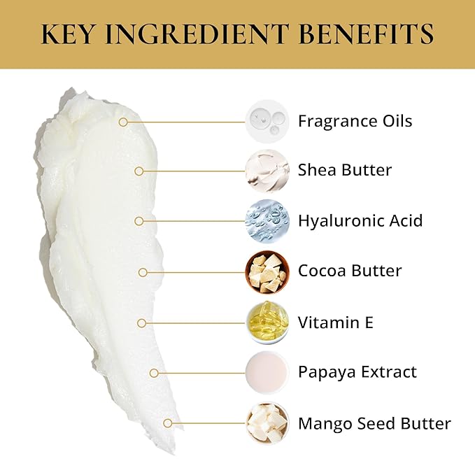 LUXURY LIFE BUTTER - 40% Extrait de Parfum Fragranced Body Butter with Hyaluronic Acid for Ultimate Moisture - Luxurious Room-Filling Natural Fragrances - Non-Greasy, USA Made, Tobacco Vanilla, 5 oz