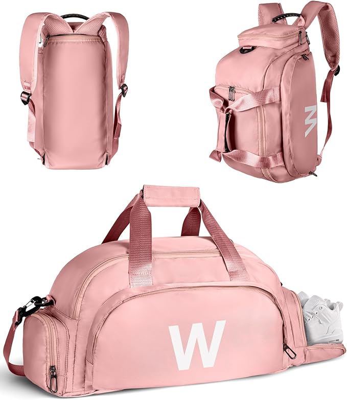 Vogewood Cheer Stuff, Initial Gym Bags with Shoe Compartment, Dance Bag