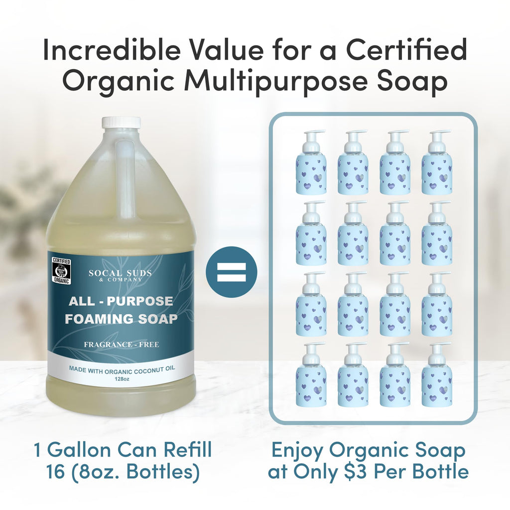 SoCal Suds & Company Organic Foaming Hand & Body Wash, Lavender, 128oz