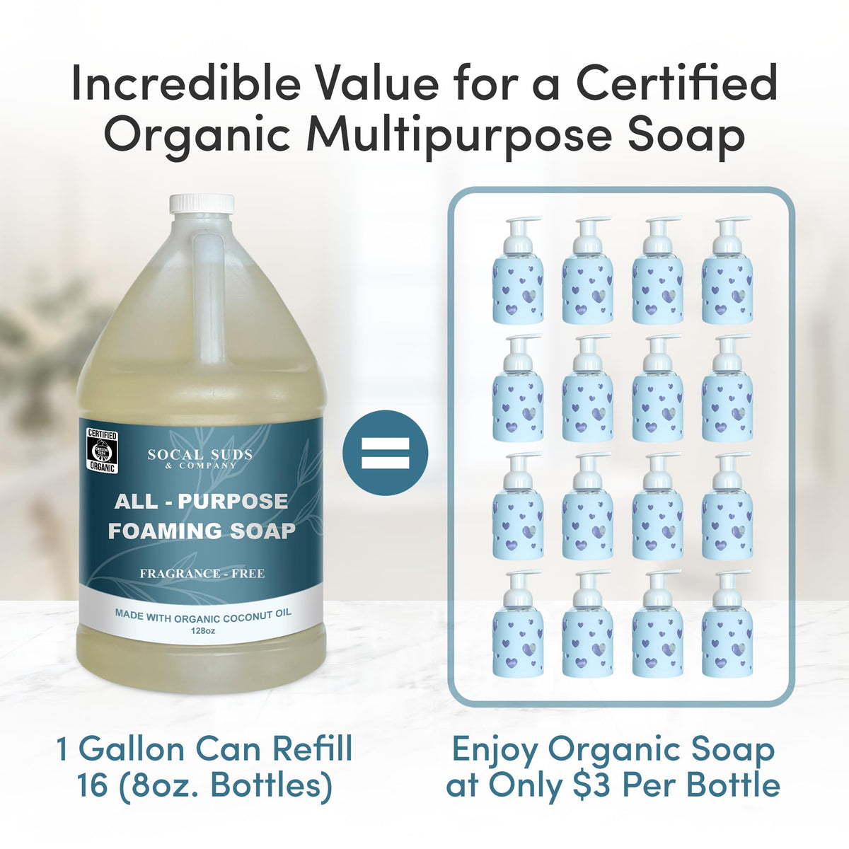 SoCal Suds & Company Organic Foaming Hand & Body Wash, Lavender, 128oz