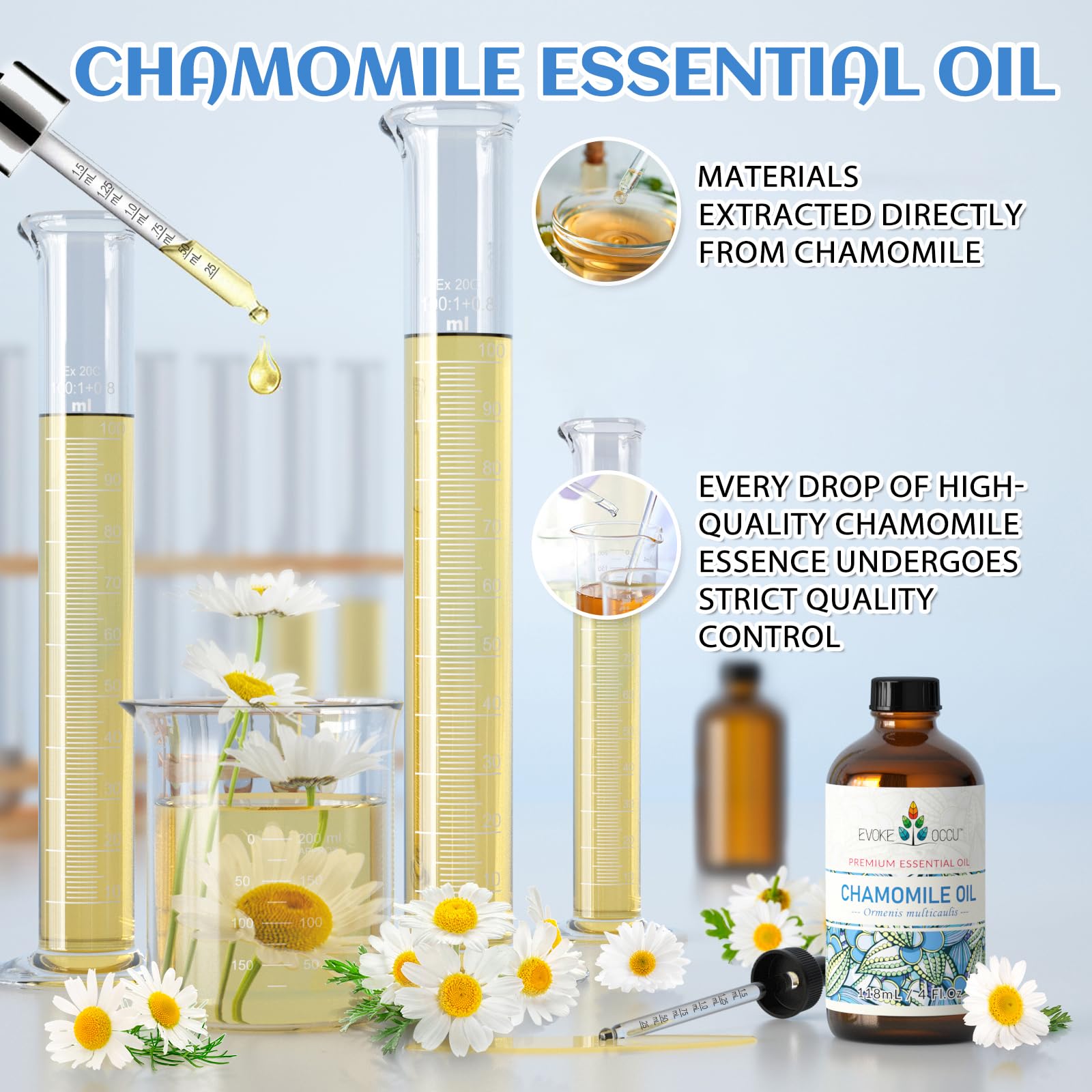 EVOKE OCCU Chamomile Essential Oil for Skin Hair & Diffuser