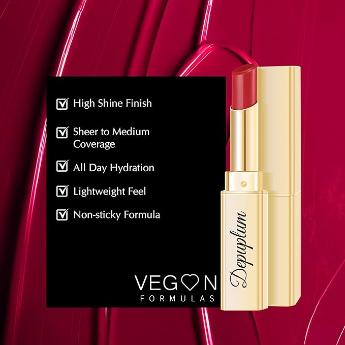 Depuplum Red Lipstick for Women Moisture Lip Gloss Tinted Lip Balm