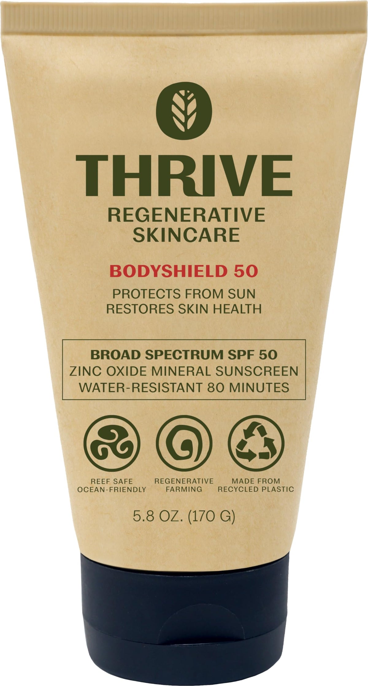 Thrive Natural Care Reef Safe Sunscreen SPF50 - Hawaii 104 Reef Act Compliant - Mineral Sunscreen Non-Nano Zinc Oxide - Vegan, (5.8 Oz (Pack of 2))