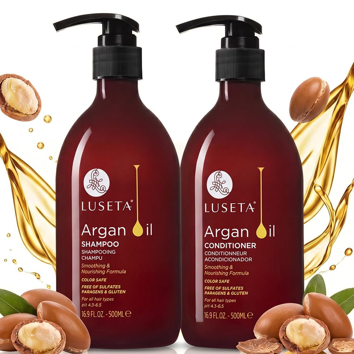 Luseta Glossy Pearl Shampoo and Conditioner Set Color Safe