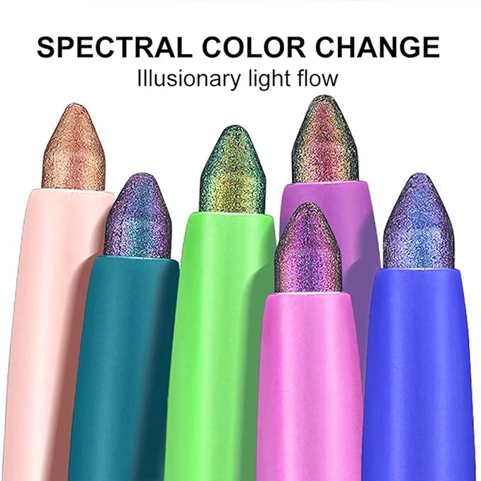 TWLBXMG Chameleon Eyeliner Pen, Metallic Shimmer Color Changing Eye liner Pencil, Waterproof Long Lasting Eyeshadow & Eyeliner 2 in 1, Highly Pigmented Smudge Proof # 01