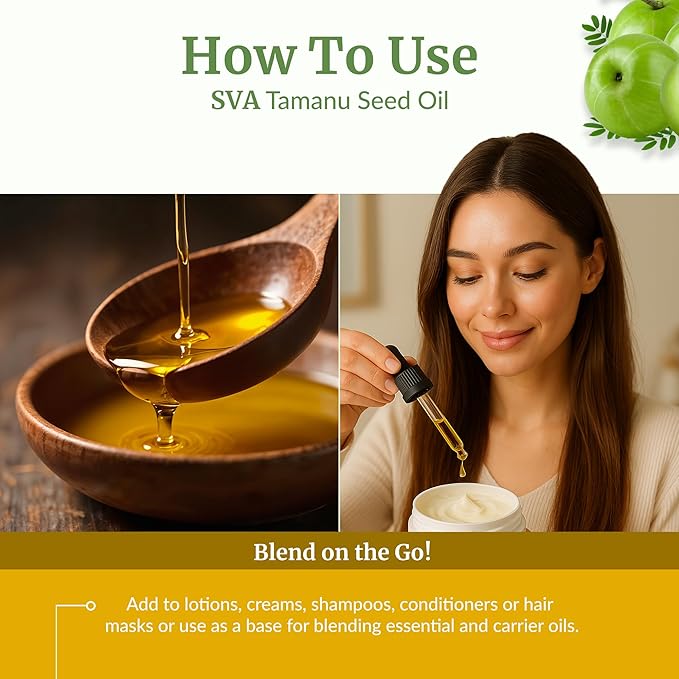SVA Organic Tamanu Seed Carrier Oil, Huge Glass Bottle, 32 Fl Oz (946 ml)