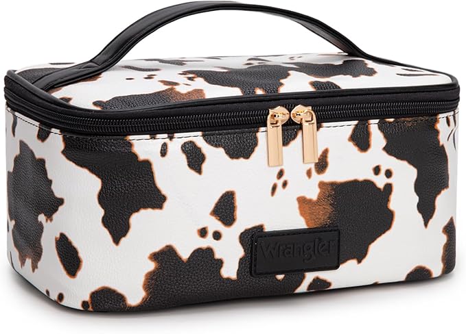 Wrangler Travel Makeup Bag 2pcs Set Cosmetic Bag with Makeup Brush Holder