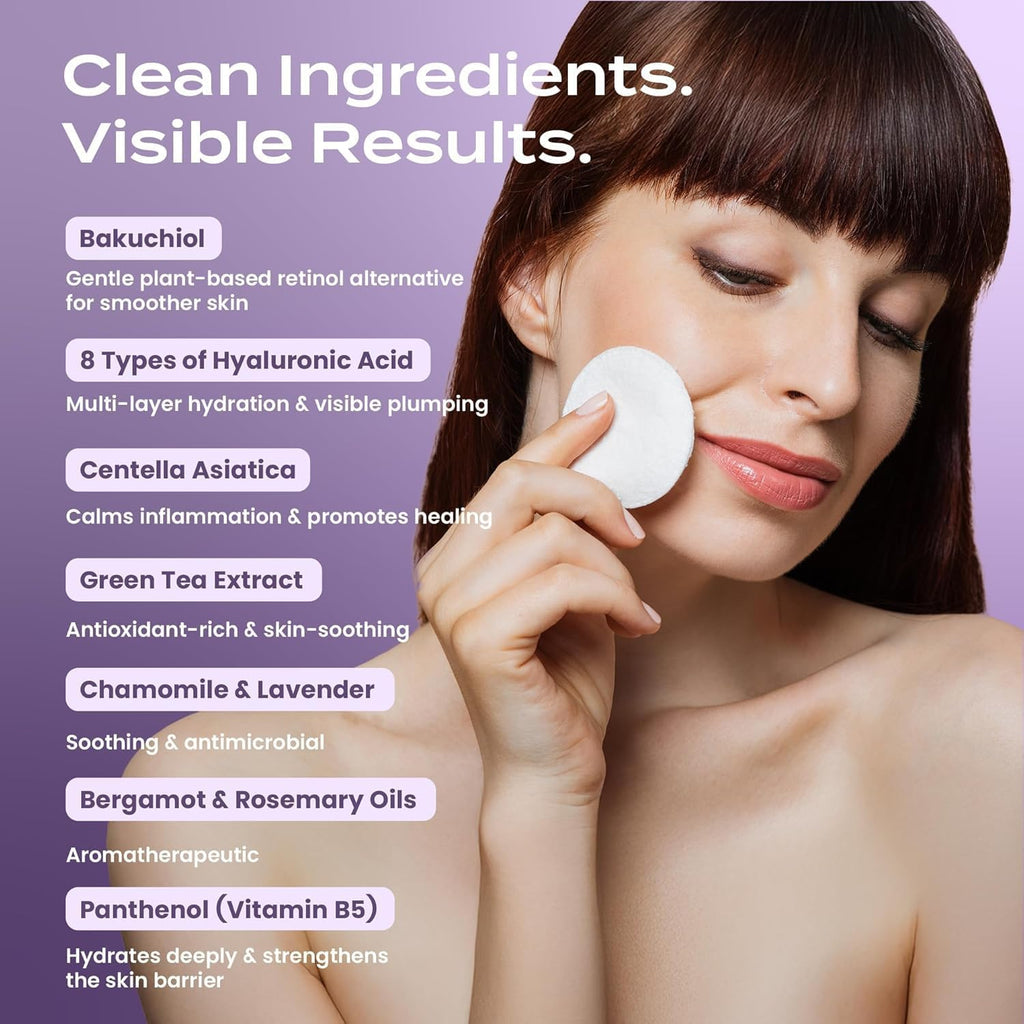Body Restore Bakuchiol Retinol Alternative Toner Pads, Niacinamide 60 Ct