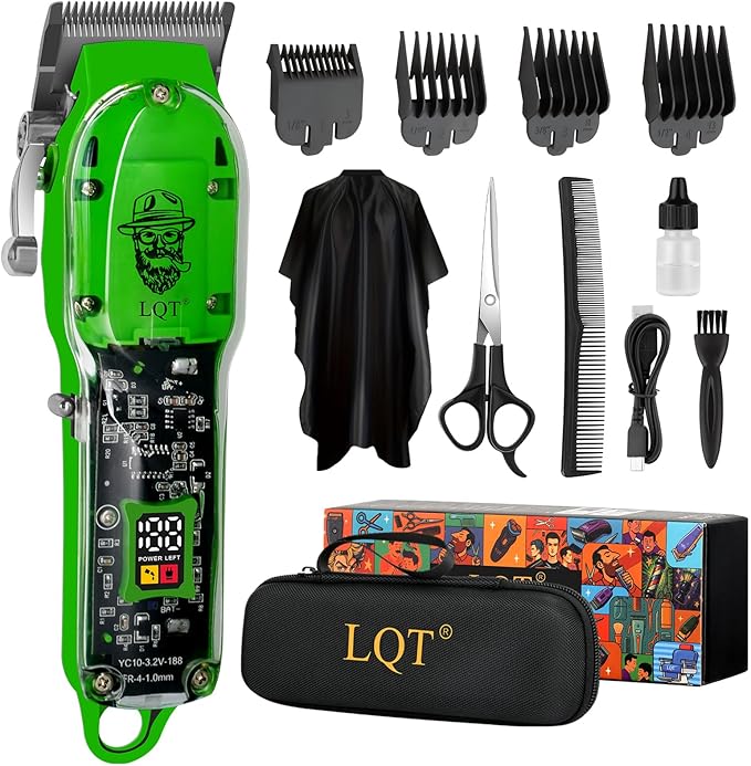 LQT Professional Hair Clippers for Men, Cordless Rechargeable Beard Trimmer & Haircut Kit, Powerful Grooming Tool - Ideal Christmas, Father's Day Gift for Dad, Men