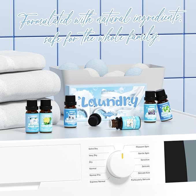 ARVIDSSON Laundry Collection Essential Oil Set, Use with Wool Dryer Balls