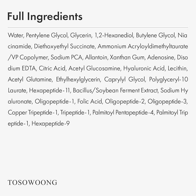 TOSOWOONG 9 Peptide Skin Booster Serum for All Skin Types, Dark Spots, Glow