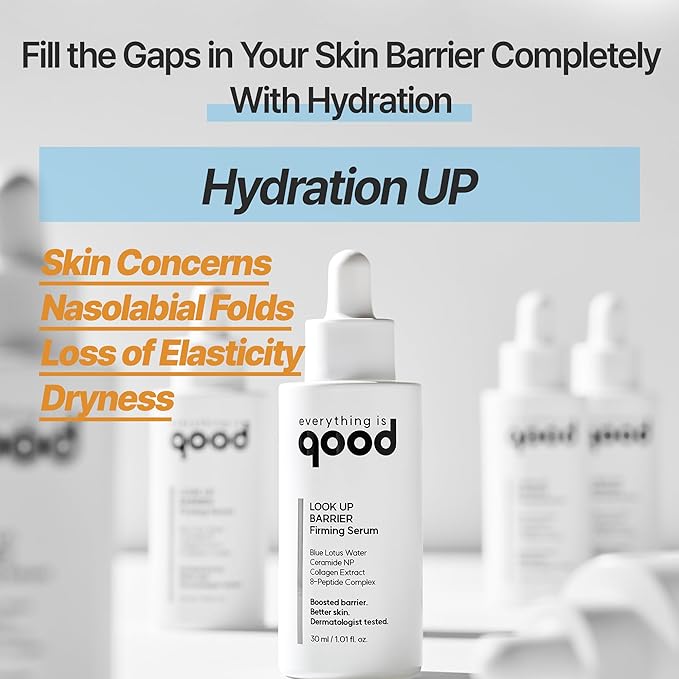 everything is good LOOK UP BARRIER Firming Serum for Face, Wrinkle & Elasticity Care, Peptide, Collagen & Ceramide, Hydrating Korean Skincare