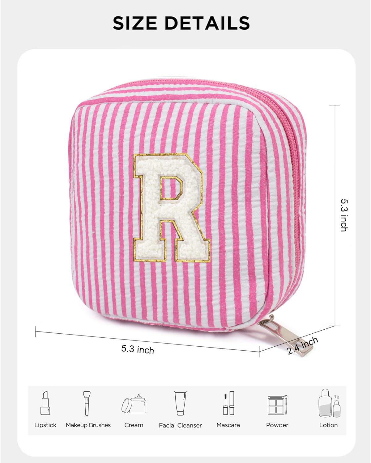 LETGO Gifts for Girls Teen Girl - Pink Preppy Makeup Bag Best Friend Birthday Gifts Teacher Gifts for Women Wedding Gifts Bridesmaid Gifts Daughter Teacher Wife Gifts Teen Girl Gifts R