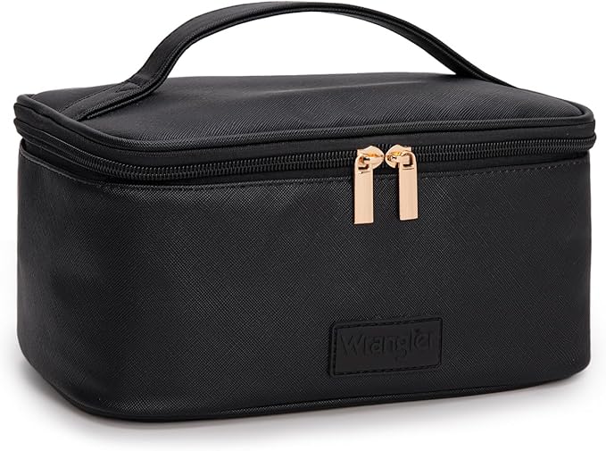 Wrangler Travel Makeup Bag 2pcs Set Cosmetic Bag with Makeup Brush Holder