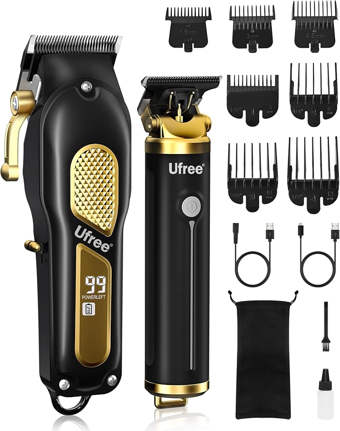 Ufree Cordless Hair Clippers for Men, Barber Clippers and Trimmers Set