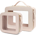 2 Pieces Clear Mahjong Bag, Travel Makeup Bag Large Cosmetic Bag with Zipper Small Clear Makeup Pouch for Purse Waterproof TSA Approved Toiletry Bag Case for Women Car Organizer Travel Essentials