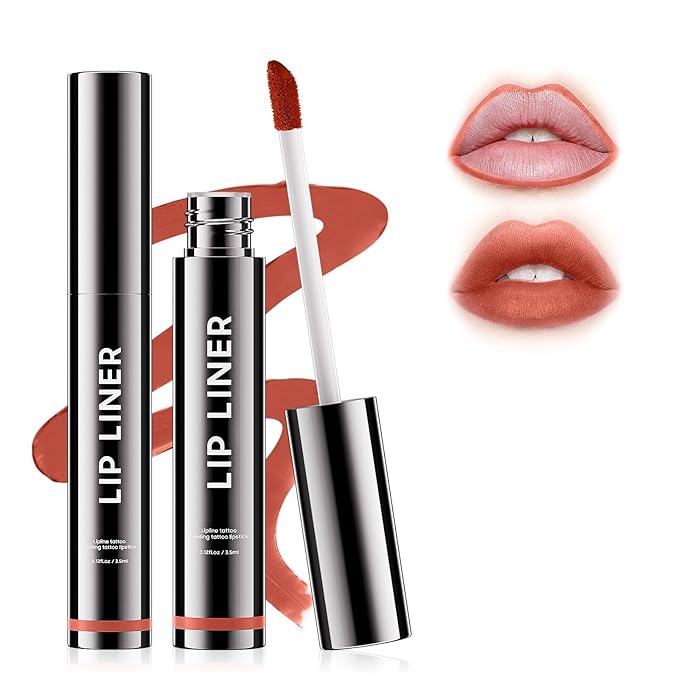 Anguishil Peel Off Lip Liner Tattoo, Lip Stain Long Lasting Waterproof Transfer Proof for Women & Girls, Enhancing Complexion, Vegan & Cruelty-Free (Rose)