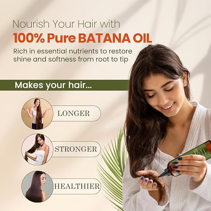 Batana Oil for Hair Growth 8 Fl Oz - Cold Pressed
