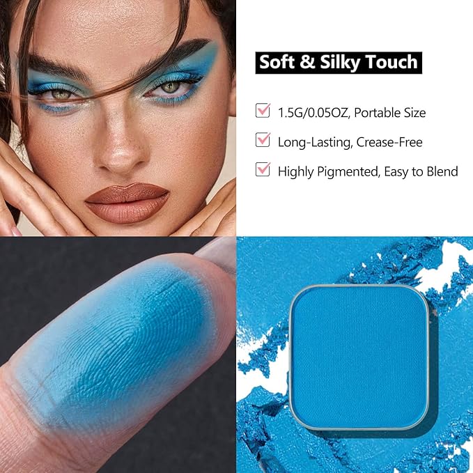 Fillwie Cornflower Blue Matte Eyeshadow Single Refill - Blue Tide