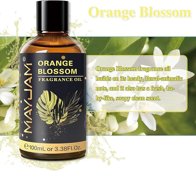 MAYJAM Orange Blossom Fragrance Oil Essential Oils for Diffusers, 3.38FL.OZ
