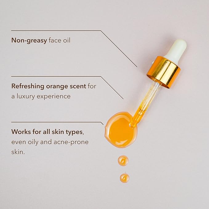 Kerala Botanics Ayurvedic Vitamin C Face Oil – Brightening Face Serum with Bakuchiol, Rosehip Oil & Squalane for Dark Spots, Fine Lines & Dull Skin – Non-Greasy Glow Oil for All Skin Types, 1 Fl Oz