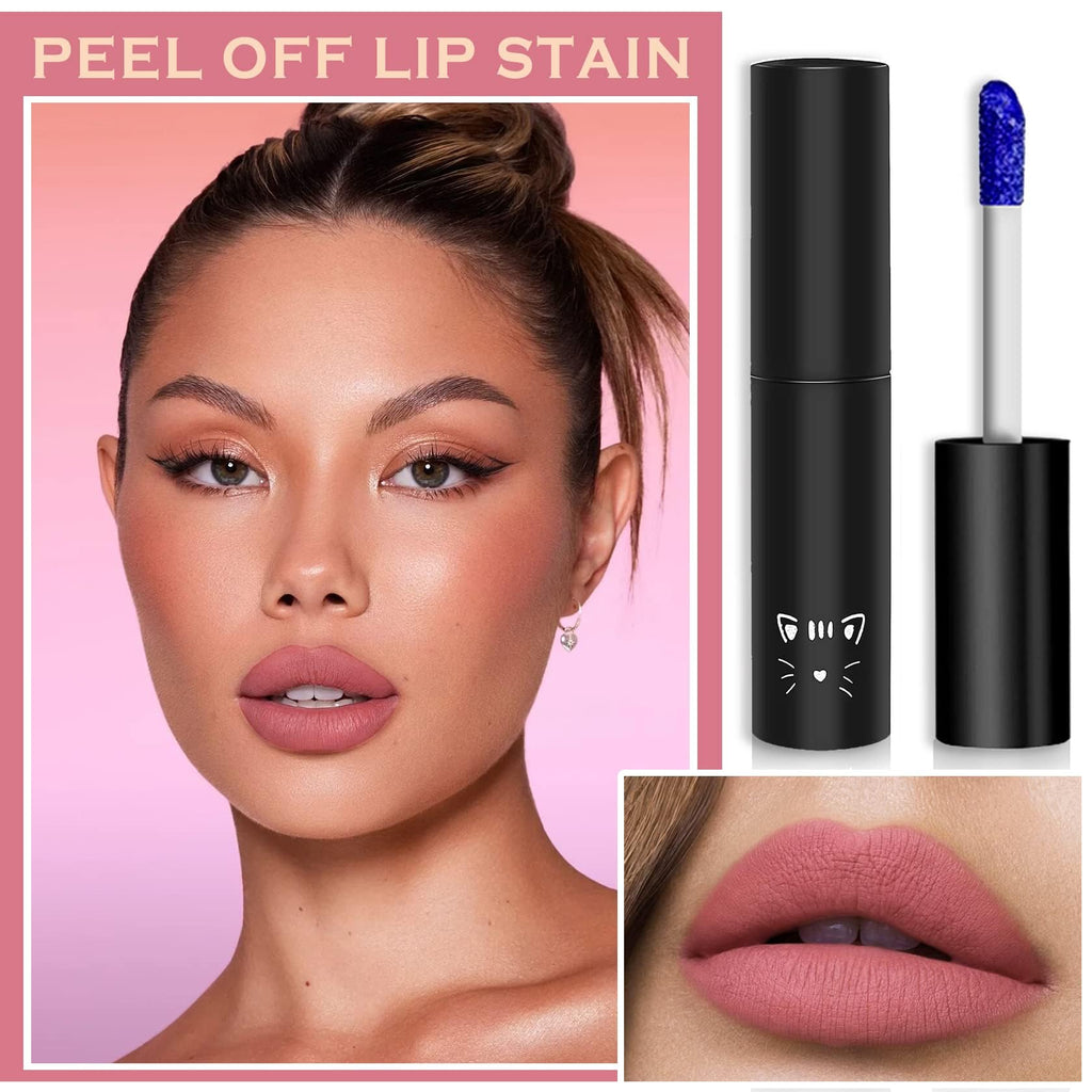 QIUFSSE Peel Off Lip Stain Lip Tint Matte Liquid Lipstick - 01