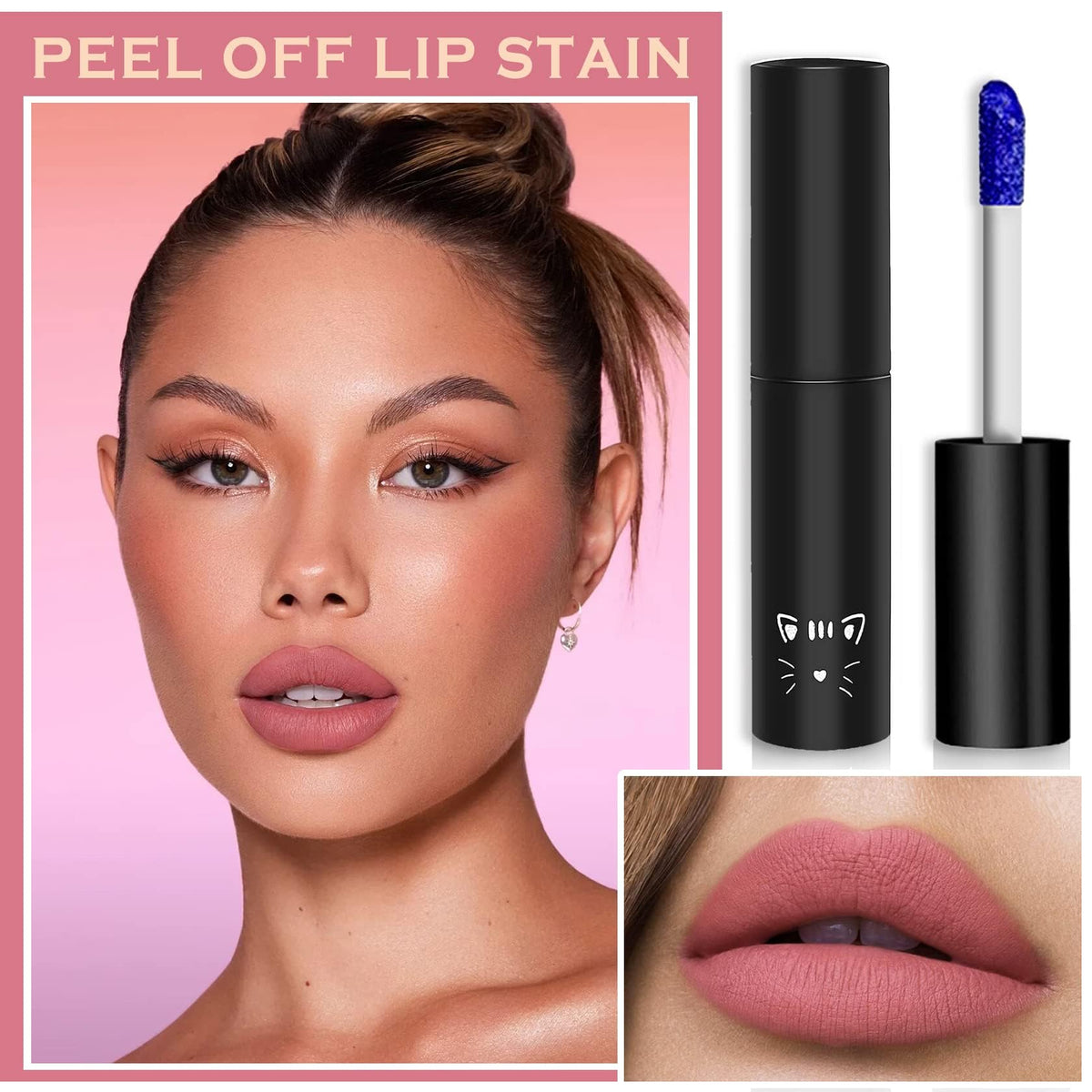QIUFSSE Peel Off Lip Stain Lip Tint Matte Liquid Lipstick - 01