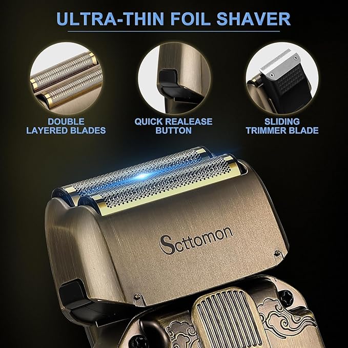 Scttomon Beard Trimmer Kit Hair Clipper Set Professional Electric Foil Shaver Razor for Men Haircutting Machine for Barber Clippers and Trimmers Grooming Kit Nose Body Hair Trimmer