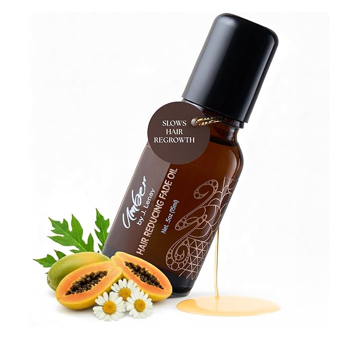 Umber by J. Lenay Hair Reducing Fade Oil, Sensitive Strength, Roll-On, 15ml