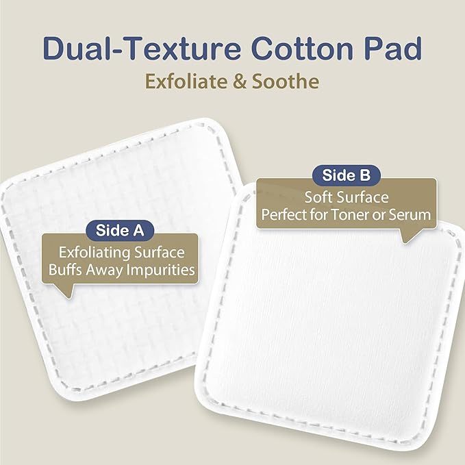 Ourmed Life Large Cotton Pads for Face, 3 x 3 Makeup Remover Pads, 60 ct