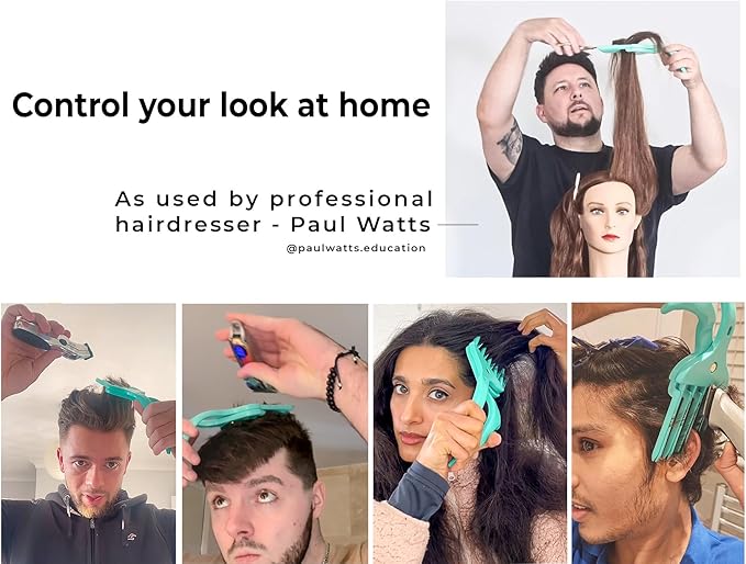 Cut Your Own and Other's Hair at Home the Easy Way | DIY Haircut Tool for Everyone | Use with Your Hair Clippers for Clean, Even Trims Every Time with Grip and Trim.