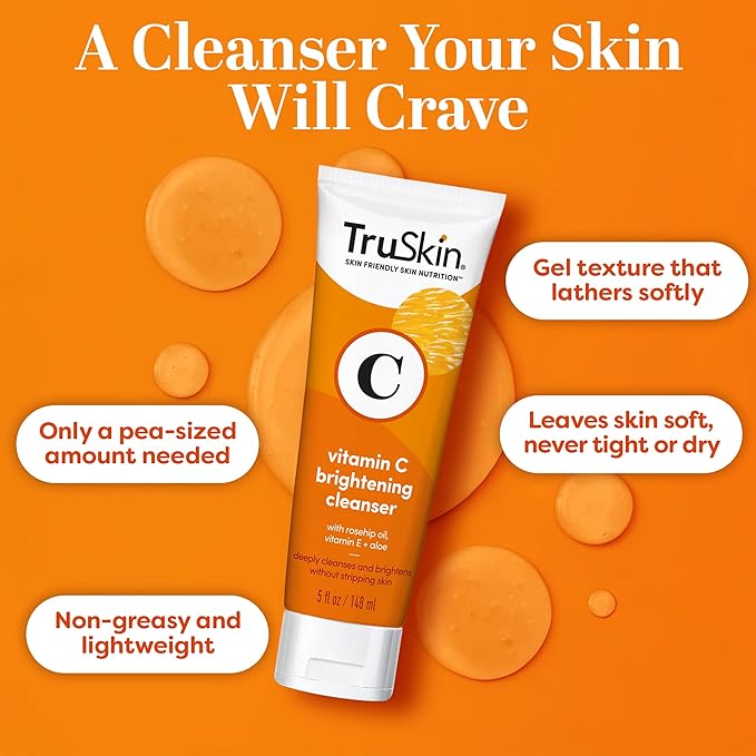 TruSkin Vitamin C Brightening Face Wash with Rosehip Oil, 5 fl oz