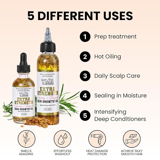 The Mane Attraction Extra-Strength Herbal Hair Growth Oil, 4 Fl Oz